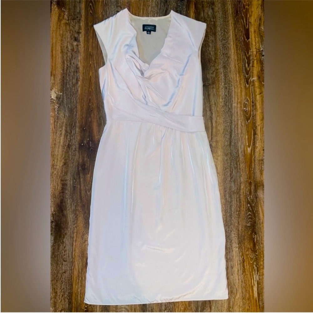 Adrianna Papell Cream Formal Dress Short Size 4 Neutral Office Professional Work